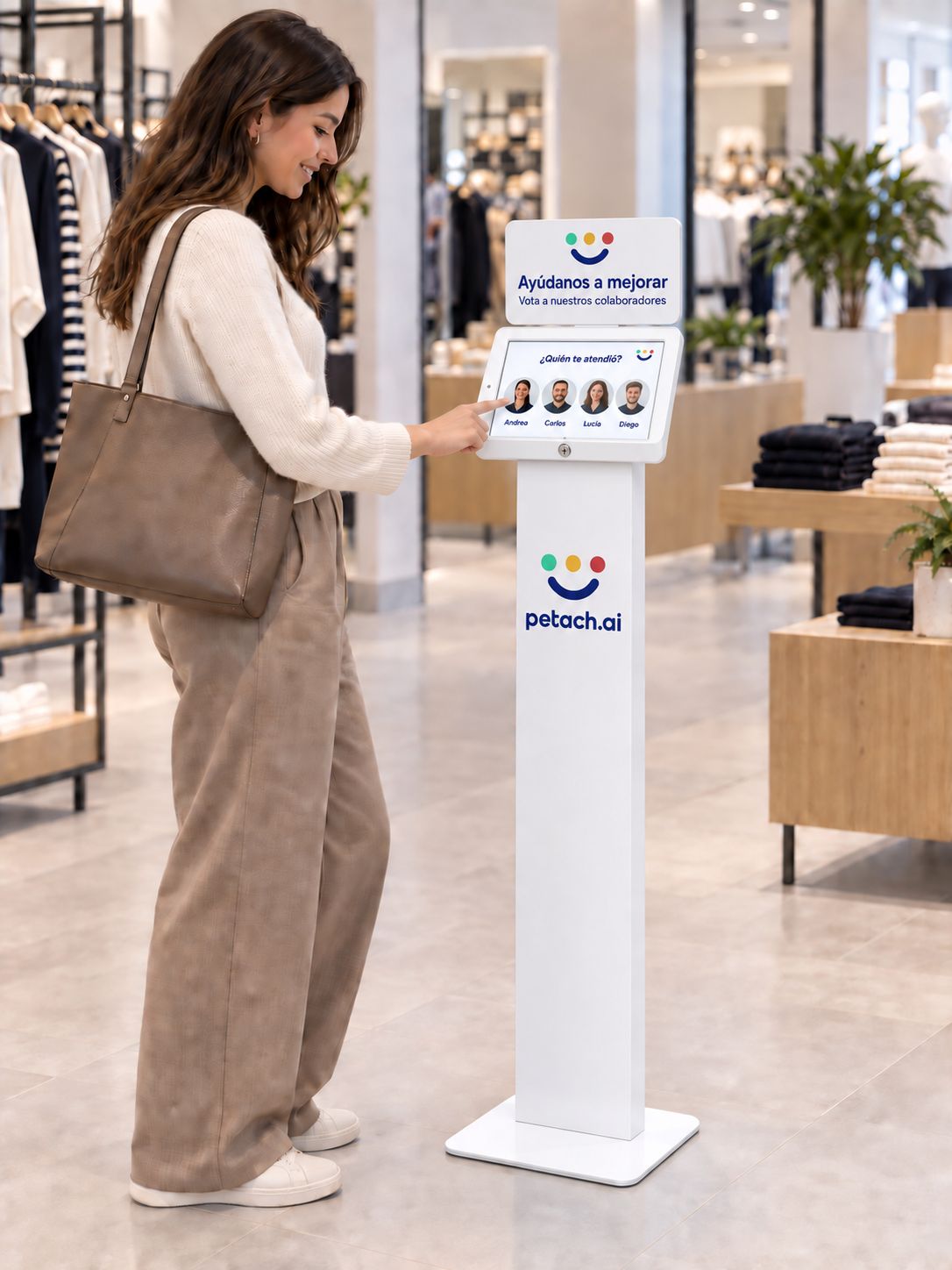 Cliente seleccionando al empleado que la atendió
